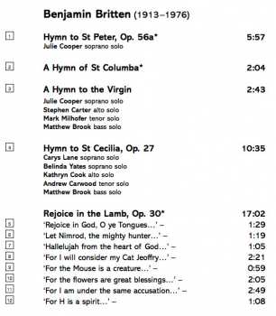CD Benjamin Britten: Choral Edition, Volume 1