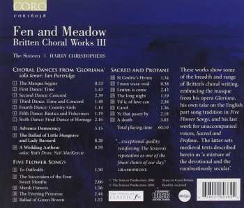 CD Benjamin Britten: Fen and Meadow - Britten Choral Works III
