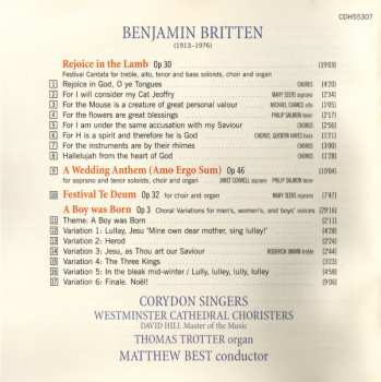 CD Benjamin Britten: A Boy Was Born / Festival Te Deum / Rejoice In The Lamb / A Wedding Anthem