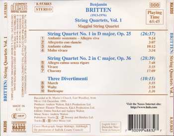 CD Benjamin Britten: String Quartets Vol. 1