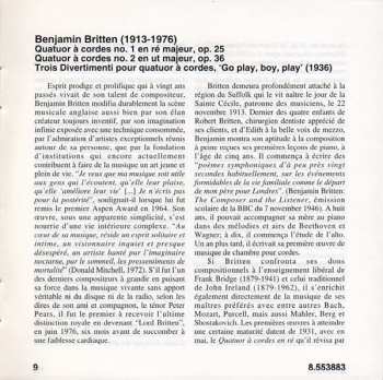 CD Benjamin Britten: String Quartets Vol. 1