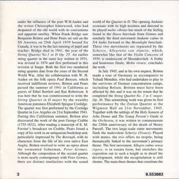 CD Benjamin Britten: String Quartets Vol. 1