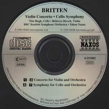 CD Benjamin Britten: Violin Concerto • Cello Symphony