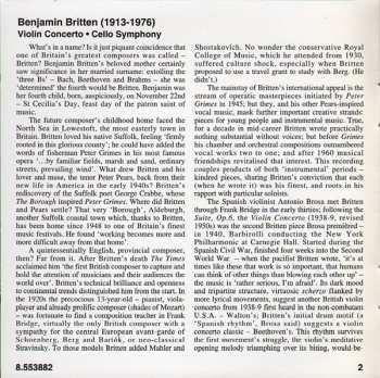 CD Benjamin Britten: Violin Concerto • Cello Symphony