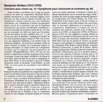 CD Benjamin Britten: Violin Concerto • Cello Symphony