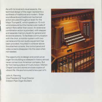 CD Benjamin Nicholas: The Merton Organ (Plays The New Dobson Organ Of Merton College, Oxford)