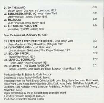 CD Benny Goodman And His Orchestra: The NBC Broadcasts From Chicago's Congress Hotel, 1935 - 1936 Volume One