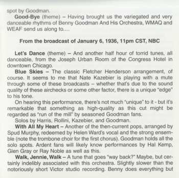 CD Benny Goodman And His Orchestra: The NBC Broadcasts From Chicago's Congress Hotel, 1935 - 1936 Volume One