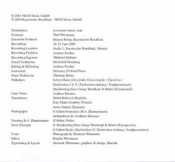 CD Bernd Alois Zimmermann: Complete Works For Piano Solo