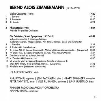 CD Leila Josefowicz: Violin Concerto / Photoptosis / Die Soldaten - Vocal Symphony