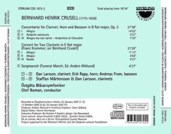 CD Bernhard Henrik Crusell: Concertante For Clarinet, Horn And Bassoon / Concert For Two Clarinets (Krommer, Arr.) / Funeral March