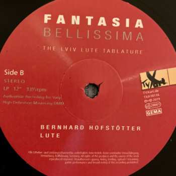 LP Bernhard Hofstötter: Fantasia Bellissima The Lviv Lute Tablature