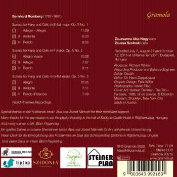 CD Bernhard Romberg: Sonaten Für Harfe Und Violoncello