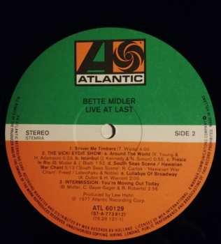 2LP Bette Midler: Live At Last