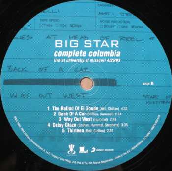 2LP Big Star: Complete Columbia...Live At Missouri University 4/25/93