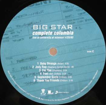 2LP Big Star: Complete Columbia...Live At Missouri University 4/25/93