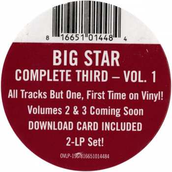 2LP Big Star: Complete Third (Vol. 1: Demos To Sessions To Roughs)