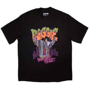 Merch Biggie Smalls: Biggie Smalls Unisex Oversized Boxy T-shirt: Cartoon Graffiti (black) (small) S
