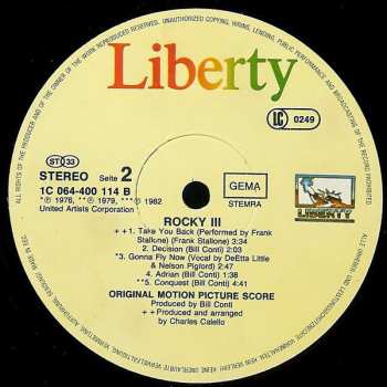 LP Bill Conti: Rocky III (Original Motion Picture Score)