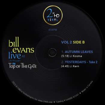 2LP Bill Evans: Live At Art D'Lugoff's Top Of The Gate Vol. 2 DLX