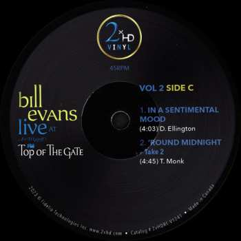 2LP Bill Evans: Live At Art D'Lugoff's Top Of The Gate Vol. 2 DLX