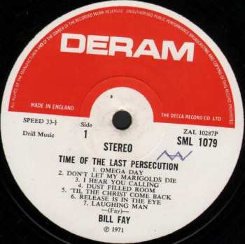 LP Bill Fay: Time Of The Last Persecution