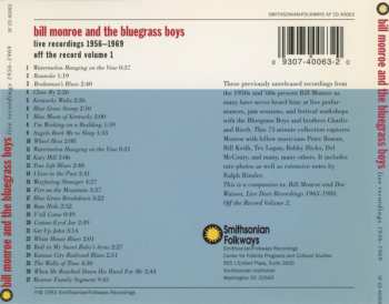 CD Bill Monroe & His Blue Grass Boys: Live Recordings 1956 -1969 (Off The Record Volume 1)