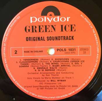 LP Bill Wyman: Green Ice - The Original Soundtrack From The Motion Picture
