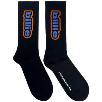 Merch Billie Eilish: Billie Eilish Unisex Terry Socks: Outline Logo (black) (uk Size 4 - 7) 36 - 42