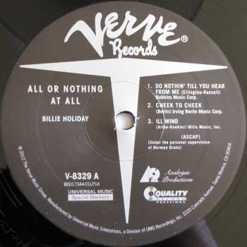2LP Billie Holiday: All Or Nothing At All LTD | NUM