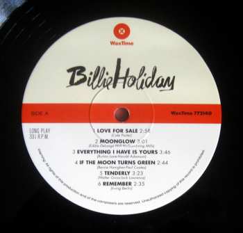 LP Billie Holiday: Billie Holiday