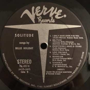 LP Billie Holiday: Solitude