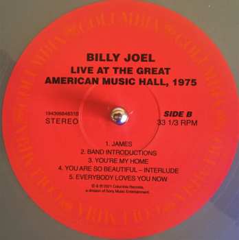 2LP Billy Joel: Live At The Great American Music Hall, 1975 CLR | LTD