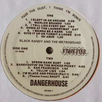LP Black Randy & The Metrosquad: Pass The Dust, I Think I'm Bowie. CLR | LTD