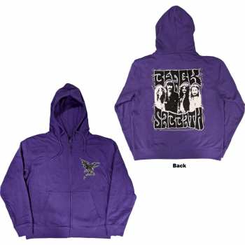 Merch Black Sabbath: Black Sabbath Unisex Zipped Hoodie: Henry Pocket Logo (back Print) (small) S