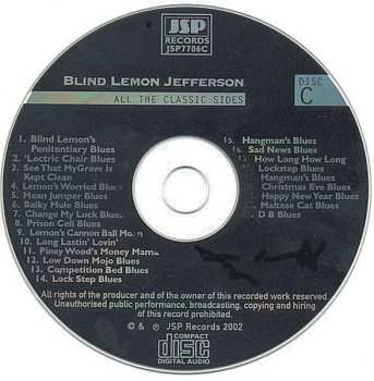 4CD/Doos Blind Lemon Jefferson: The Complete 94 Classic Sides Remastered