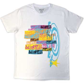 Merch Blink-182: Blink-182 Unisex T-shirt: Multi Stacked Logo (white) (small) S