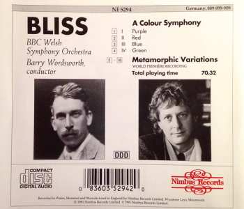 CD Barry Wordsworth: A Colour Symphony / Metamorphic Variations