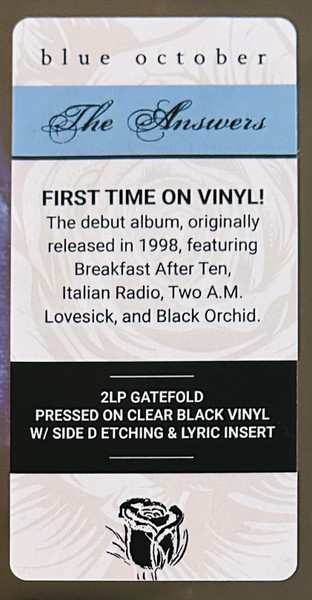 2LP Blue October: The Answers CLR