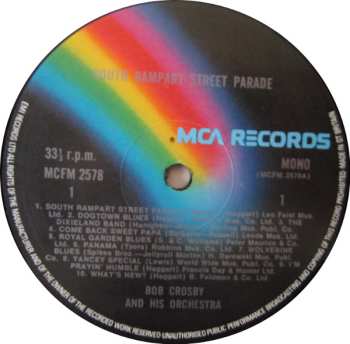 LP Bob Crosby And His Orchestra: South Rampart Street Parade