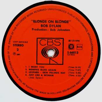 2LP Bob Dylan: Blonde On Blonde