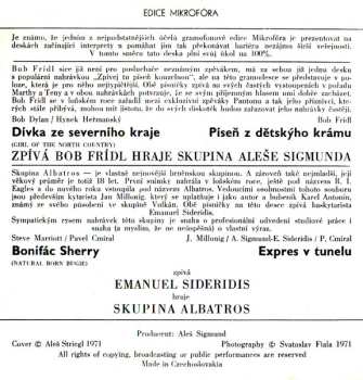 SP Bob Frídl: Dívka Ze Severního Kraje / Píseň Z Dětskýho Krámu / Bonifác Sherry / Expres V Tunelu