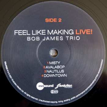 2LP Bob James Trio: Feel Like Making LIVE! (Black Colour)