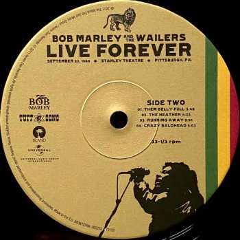 3LP/2CD/Doos Bob Marley & The Wailers: Live Forever: The Stanley Theatre, Pittsburgh, PA, September 23, 1980 LTD