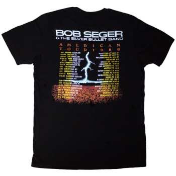 Merch Bob Seger And The Silver Bullet Band: Bob Seger & The Silver Bullet Band Unisex T-shirt: Tour '86 (black) (back Print) (small) S