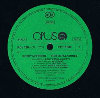 LP Bobby McFerrin: Simple Pleasures (OPUS)