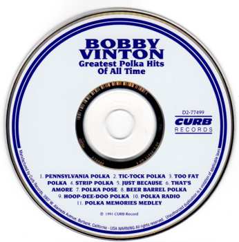 CD Bobby Vinton: Greatest Polka Hits Of All Time