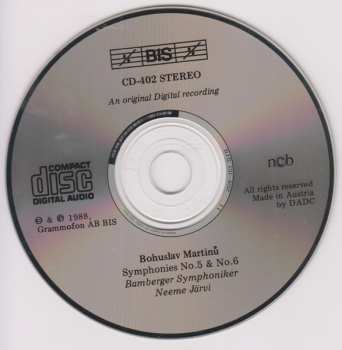 CD Bohuslav Martinů: Symphonies No.5 & No.6