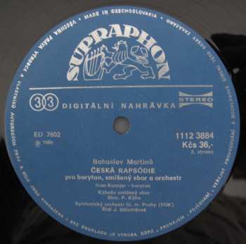 LP Bohuslav Martinů: Česká Rapsódie = Czech Rhapsody