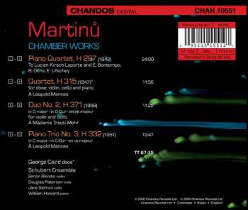 CD Bohuslav Martinů: Chamber Works